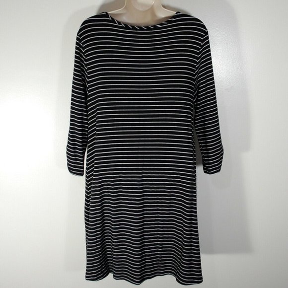 Garnet Hill Striped French Terry A-line Tunic - Picture 3 of 5